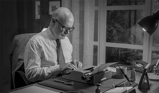 vintage journalist working in the office UAV5A88